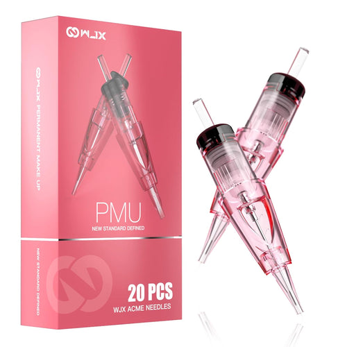 Acme PMU Tattoo Cartridges Standard Round Liner 20Pcs Pink Needles with Membrane Professional Disposable Tattoo Needles Precision Liner for Artists And Enthusiasts