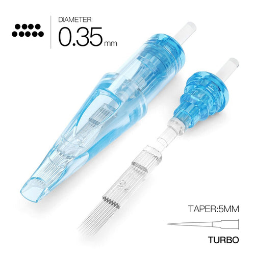 WJX Tattoo Cartridges Needles #12 Diameter0.35mm 5mmTaper(M-T)TURBO Box of 20